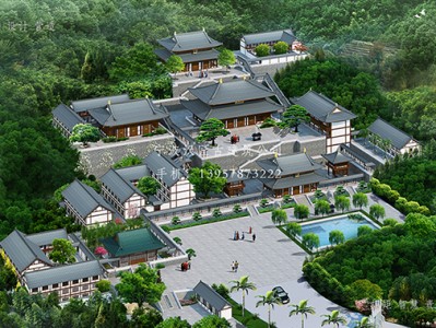 寺院設(shè)計效果圖賞析，古建公司施工流程詳解